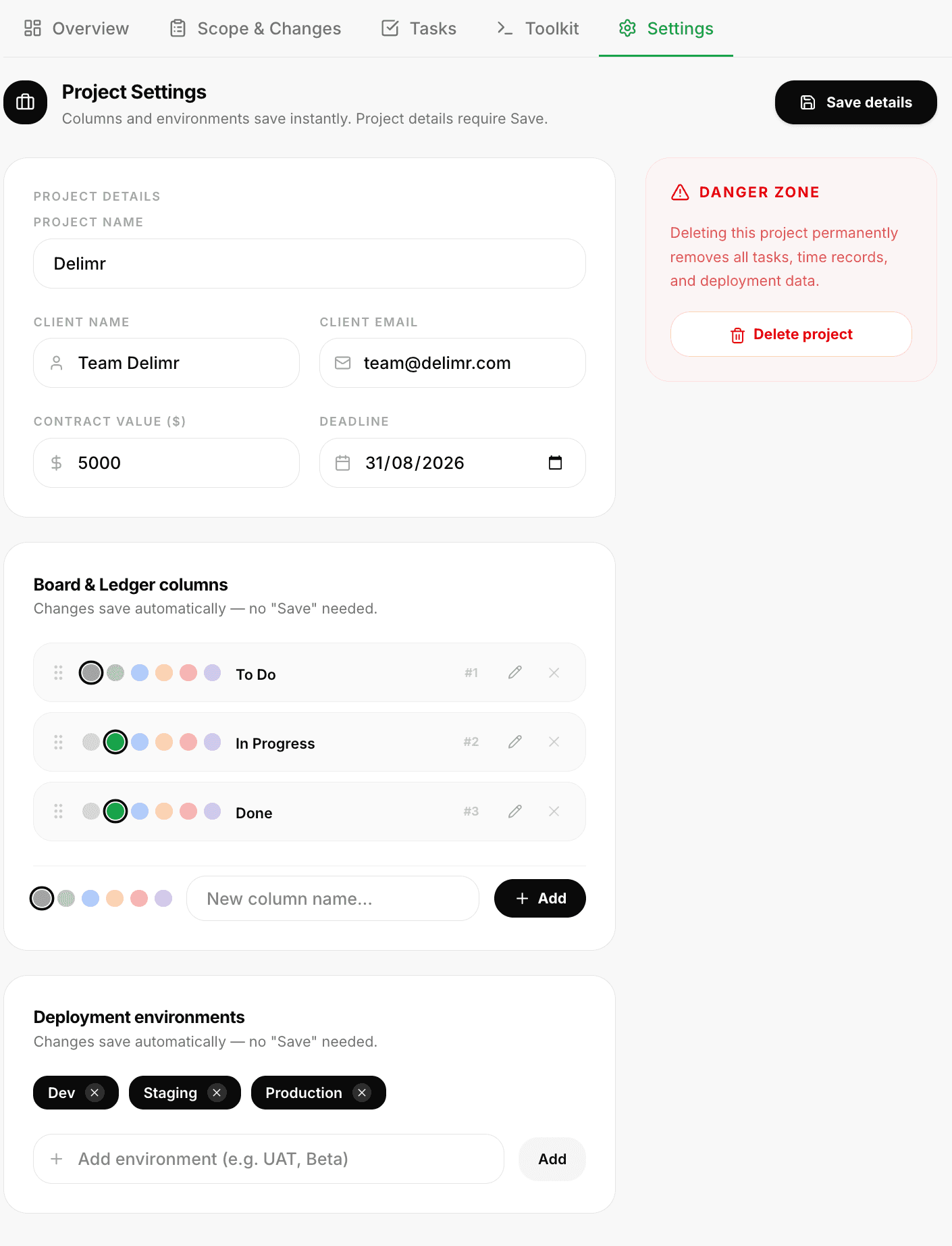 Settings & Billing